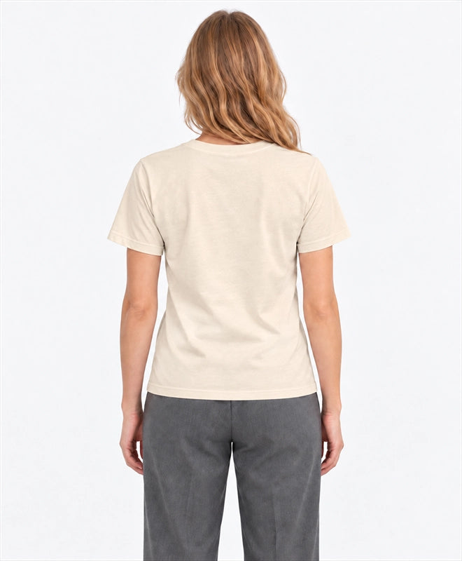 YELSOO men's Wetlands Carry Life Red-Crowned Crane Graphic Tee in Sand — back model view