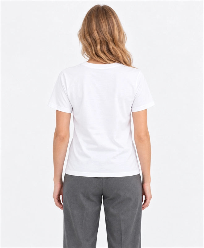 YELSOO men's Wetlands Carry Life Red-Crowned Crane Graphic Tee in White — back model view
