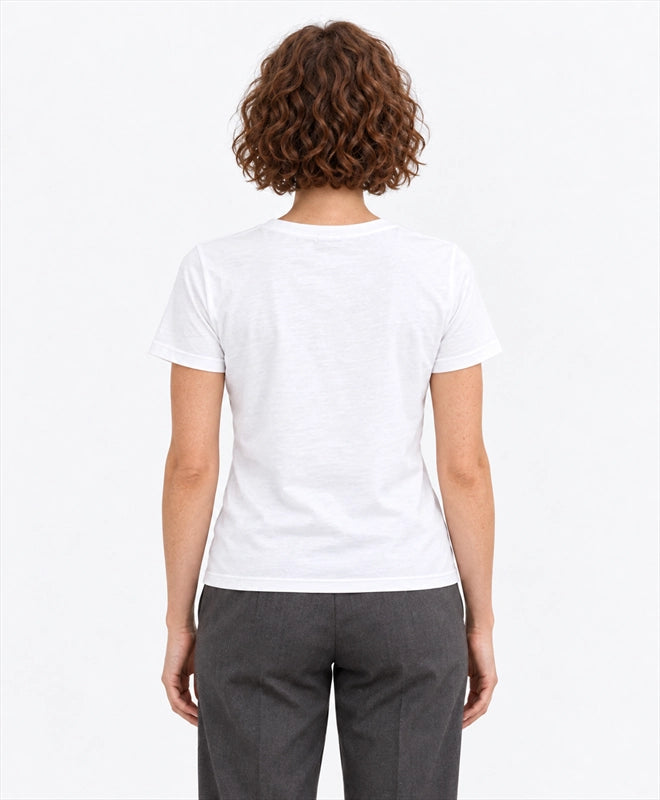 YELSOO women's Armor Belongs in Nature Pangolin Graphic Tee in White — back model view