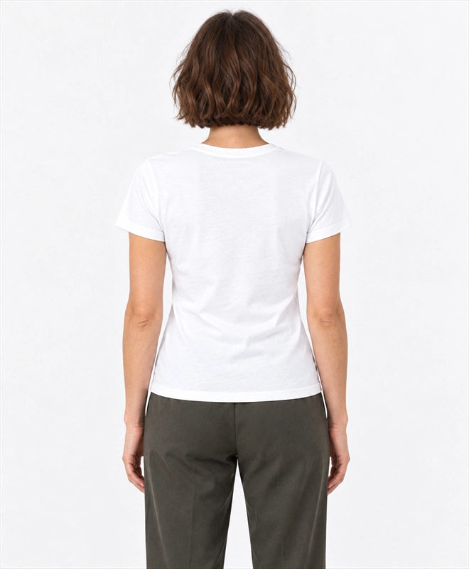 YELSOO women's Bamboo Belongs Here Red Panda Graphic Tee in White — back model view