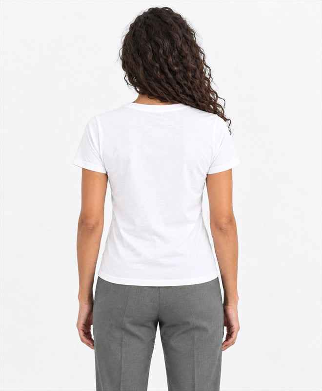 YELSOO women's Deserts Need Balance Saguaro Cactus Graphic Tee in Forest Green — back model view