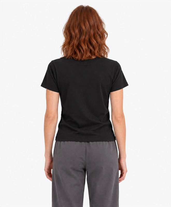 YELSOO women's Keep Them Wild Fox Graphic Tee in Black — back model view