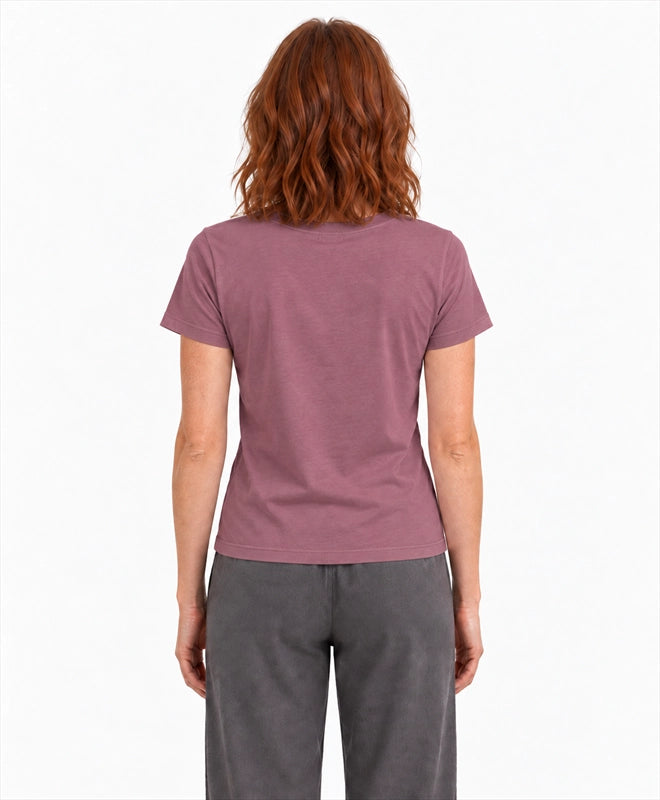 YELSOO women's Keep Them Wild Fox Graphic Tee in Smoky Mauve — back model view