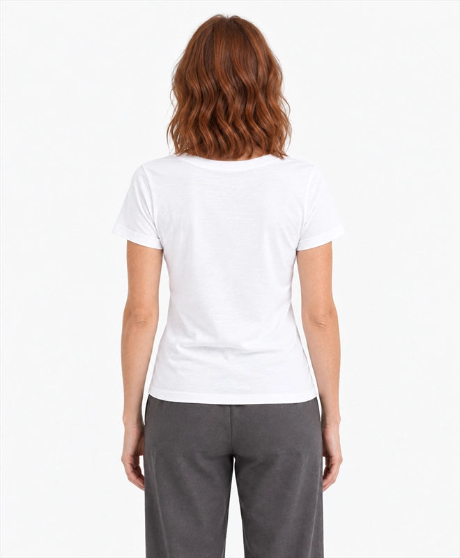 YELSOO women's Keep Them Wild Fox Graphic Tee in White — back model view