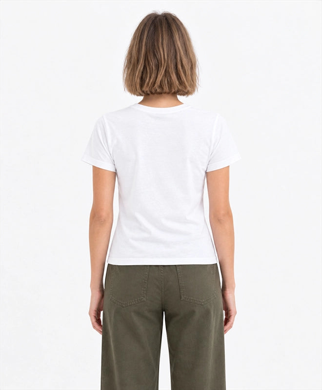 YELSOO women's Let Earth Breathe Forest Graphic Tee in White — back model view