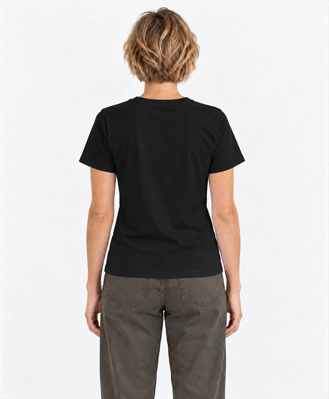 YELSOO women's Let Forests Flourish Fern Graphic Tee in Black — back model view