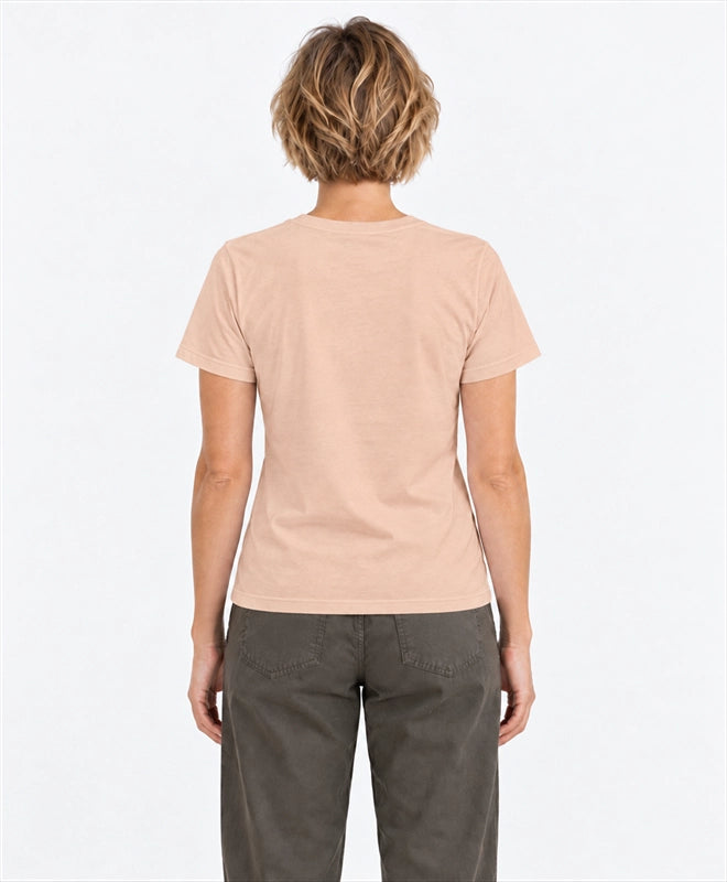 YELSOO women's Let Forests Flourish Fern Graphic Tee in Misty Apricot — back model view