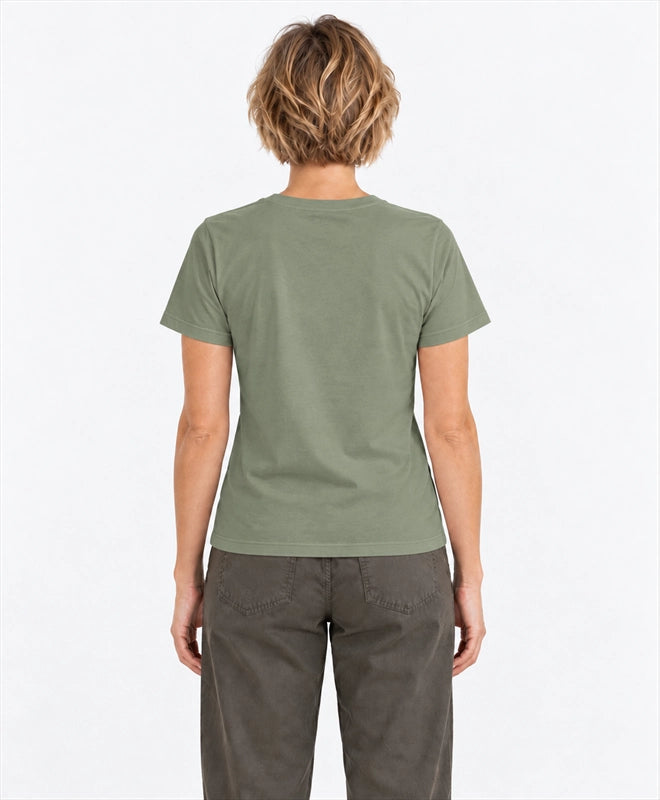 YELSOO women's Let Forests Flourish Fern Graphic Tee in Moss Green — back model view