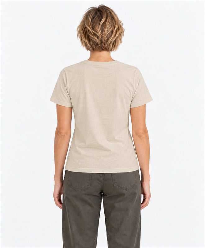 YELSOO women's Let Forests Flourish Fern Graphic Tee in Oatmeal — back model view