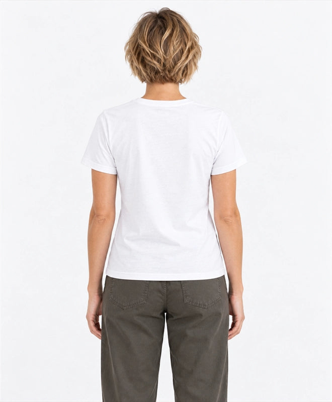 YELSOO women's Let Forests Flourish Fern Graphic Tee in White — back model view