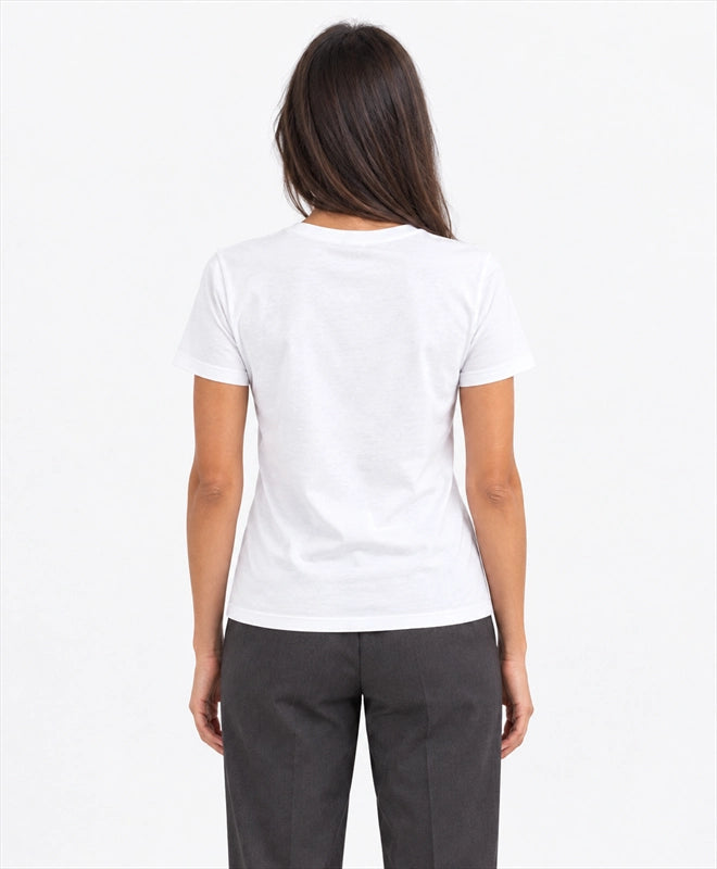 YELSOO women's Let Oceans Stay Wild Manta Ray Graphic Tee in White — back model view