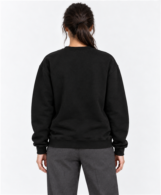Orbit Into Bloom Crewneck Sweatshirt — women's model, back view