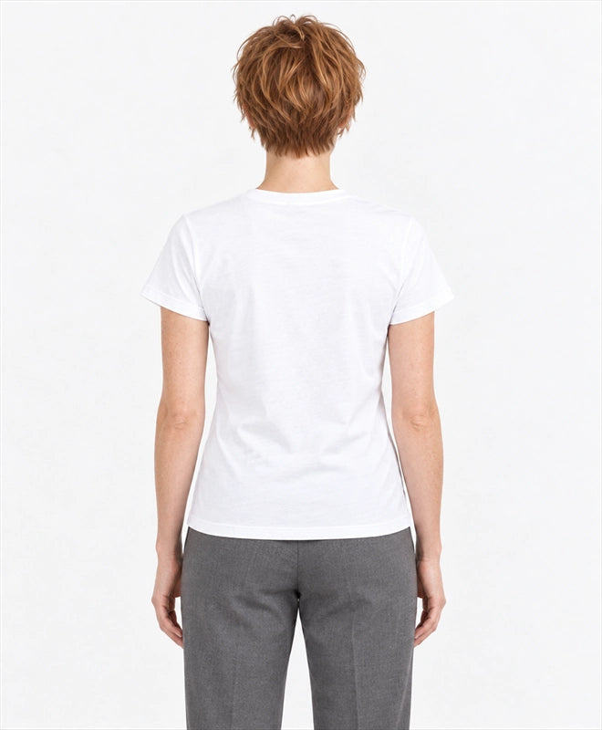 YELSOO women's Peatlands Hold Tomorrow Graphic Tee in White — back model view
