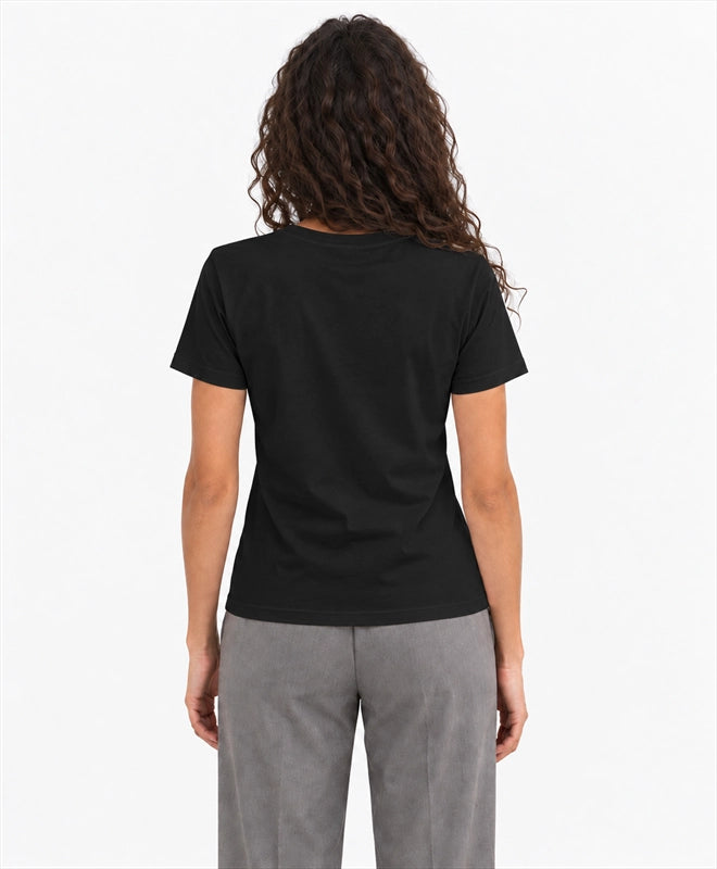 YELSOO women's Roots Hold the Future Mangrove Graphic Tee in Black — back model view