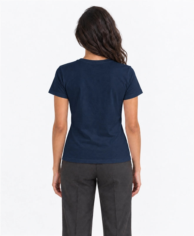 YELSOO women's Wild Wings Need Forests Philippine Eagle Graphic Tee in Navy — back model view