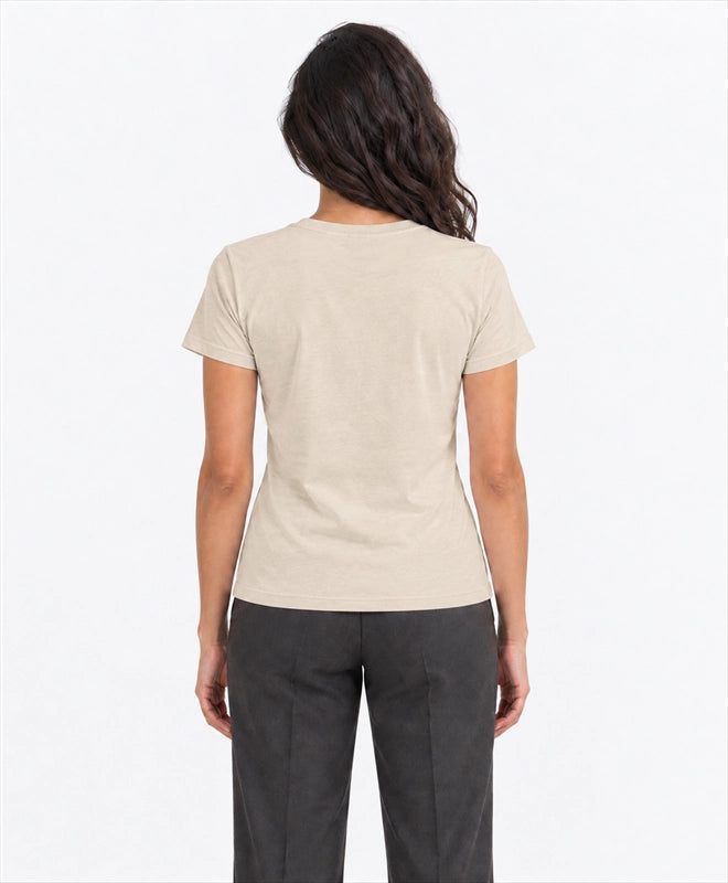 YELSOO women's Wild Wings Need Forests Philippine Eagle Graphic Tee in Sand — back model view