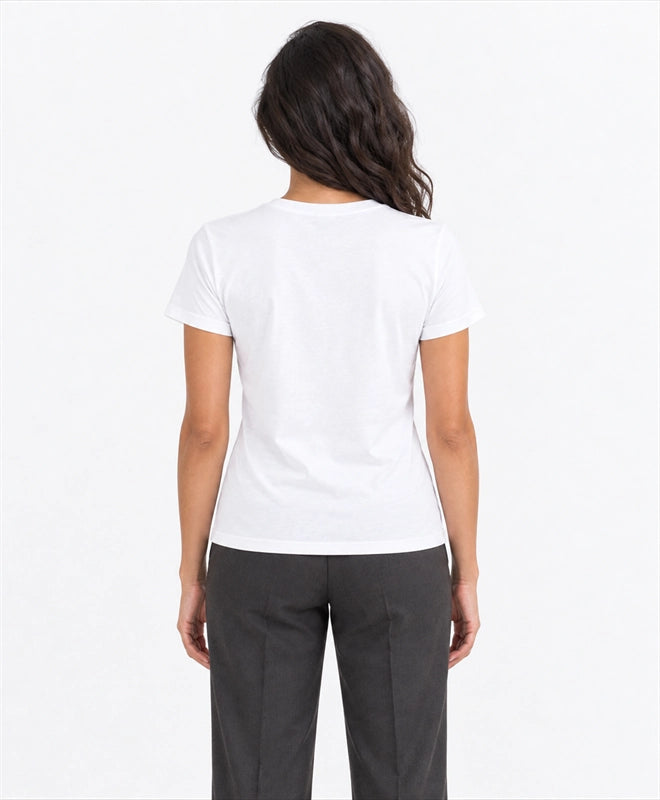 YELSOO women's Wild Wings Need Forests Philippine Eagle Graphic Tee in White — back model view