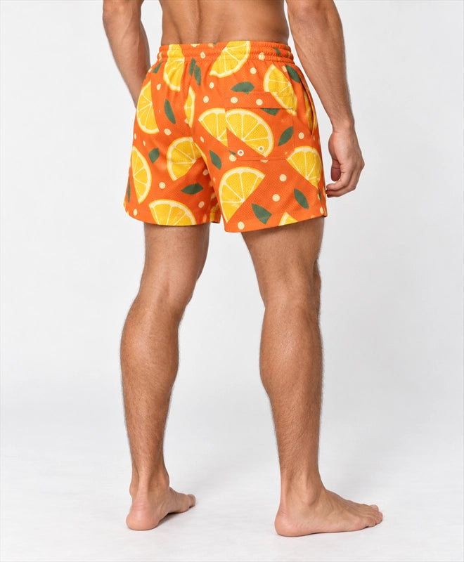 YELSOO men's Amalfi Citrus Mesh Shorts — back close-up