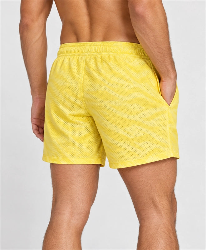 YELSOO men's Lemon Dunes Mesh Shorts — back close-up