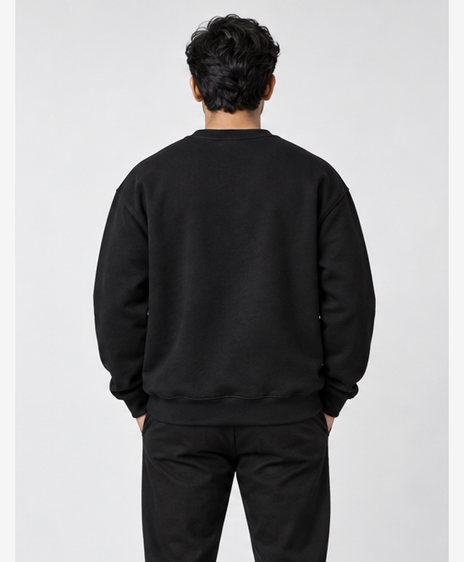 Life Links Below Crewneck Sweatshirt — men's model, back view