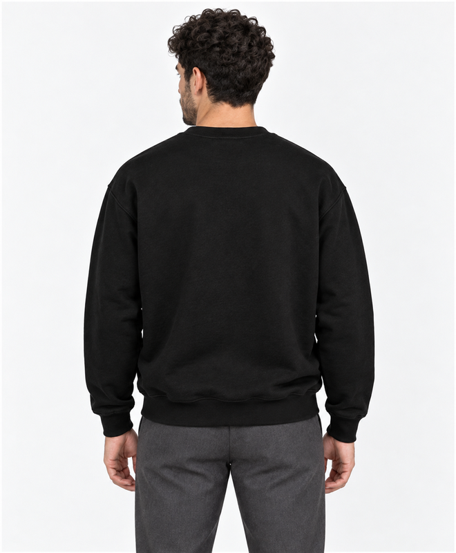 Orbit Into Bloom Crewneck Sweatshirt — men's model, back view
