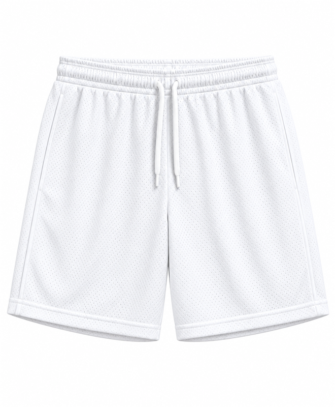 Pure white YELSOO DIY mesh shorts front customization base
