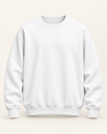 Blank white YELSOO DIY heavyweight crewneck sweatshirt, front view