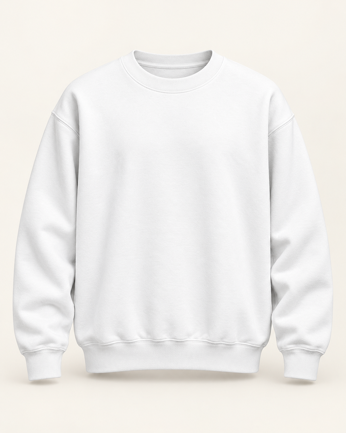 Blank white YELSOO DIY heavyweight crewneck sweatshirt, front view