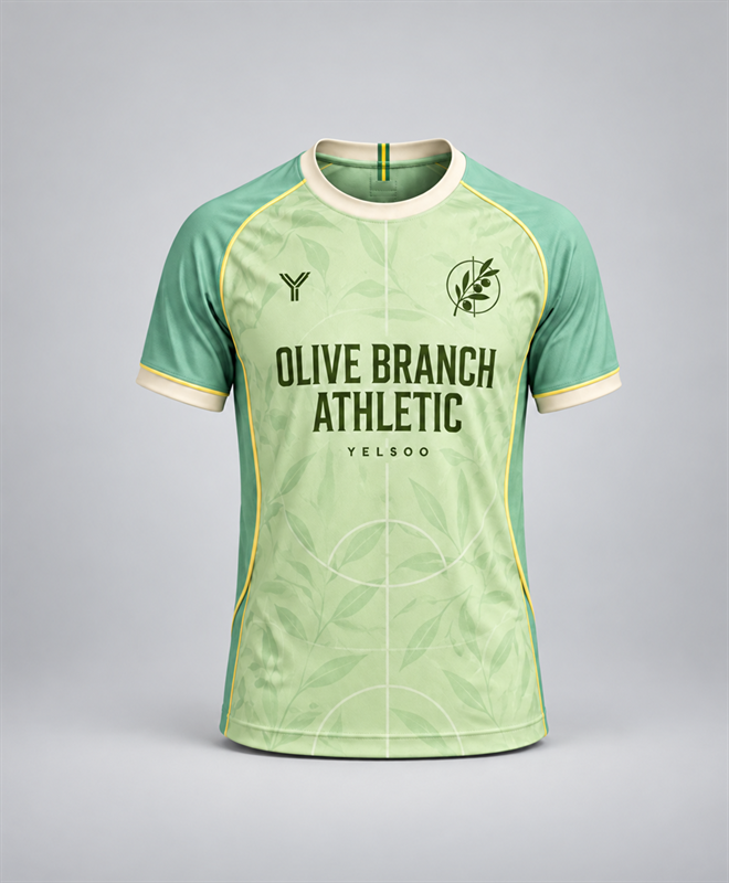 YELSOO Unisex Olive Branch Athletic Jersey in pistachio — main view